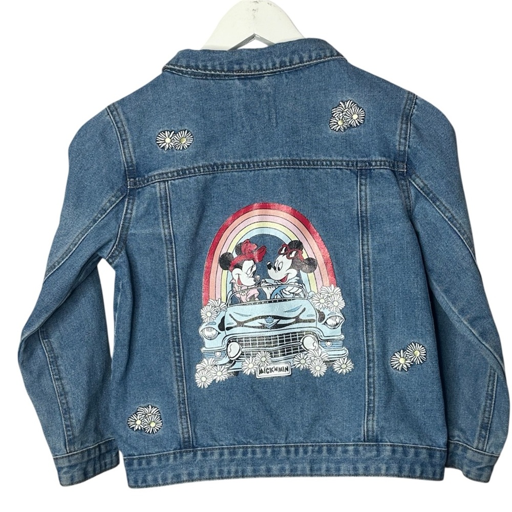 Disney Minnie Mickey Girls Cotton On Blue Denim Jean Jacket Size 9-10